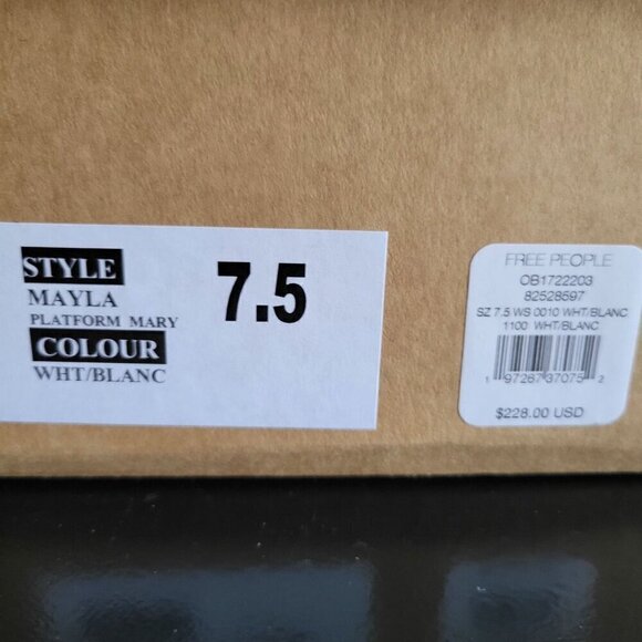 Free People Mayla WHT/ Black Patent Leather Platform Mary Janes- US SZ 7.5 - Picture 8 of 9